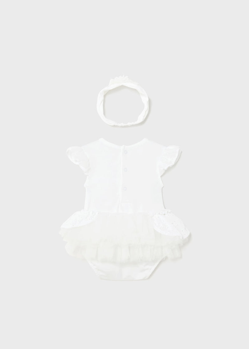 Mayoral Tutu Bodysuit Romper With Matching Headband - 1702