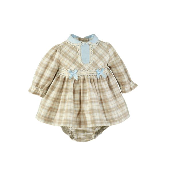 Miranda Beige & Blue Baby Girls Dress & Pants Set - 23 VB
