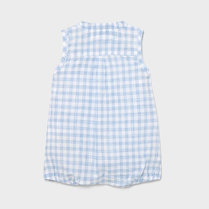 Mayoral Blue Check 100% Cotton Romper 1621