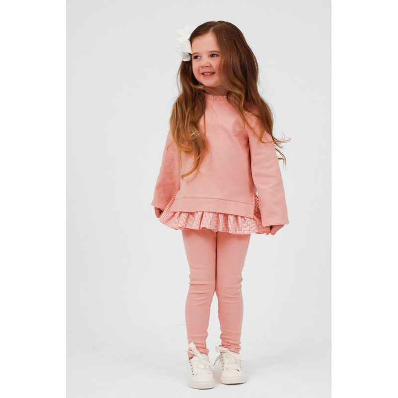 Harris Kids "Orla" Girls Ribbed Jumper & Legging Set - Dusky Pink
