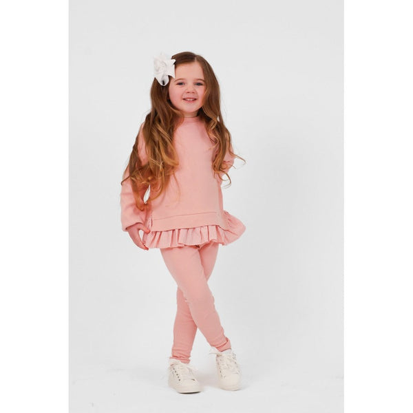 Harris Kids "Orla" Girls Ribbed Jumper & Legging Set - Dusky Pink