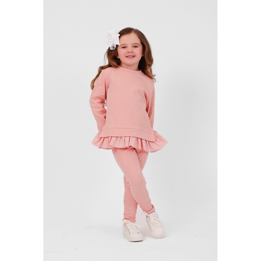 Harris Kids "Orla" Girls Ribbed Jumper & Legging Set - Dusky Pink