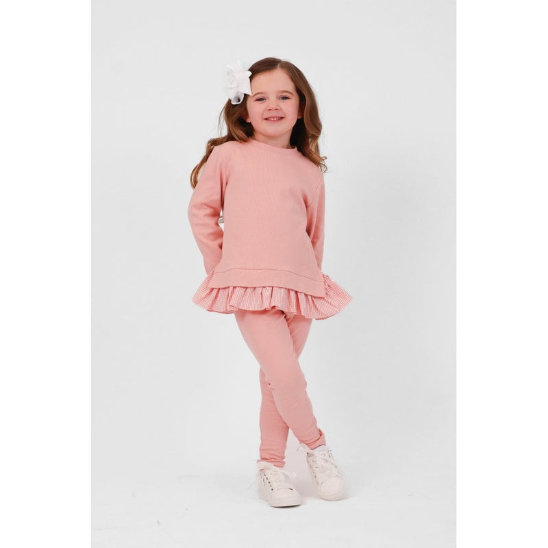 Harris Kids "Orla" Girls Ribbed Jumper & Legging Set - Dusky Pink