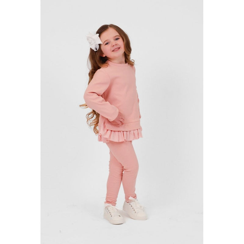 Harris Kids "Orla" Girls Ribbed Jumper & Legging Set - Dusky Pink