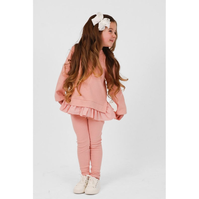 Harris Kids "Orla" Girls Ribbed Jumper & Legging Set - Dusky Pink