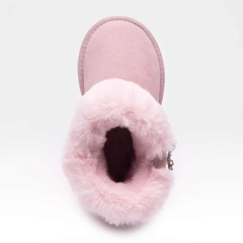 Lelli Kelly AW24 Lily Stivale Pink Leather Boots With Butterfly Design - LKHK4356