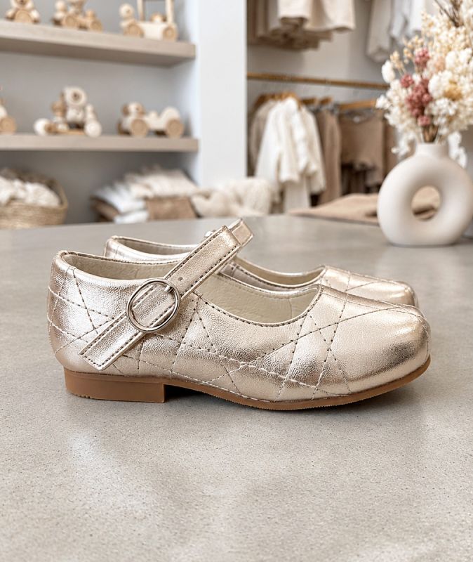 Girls Gold "PHOENIX" Mary Jane Shoes