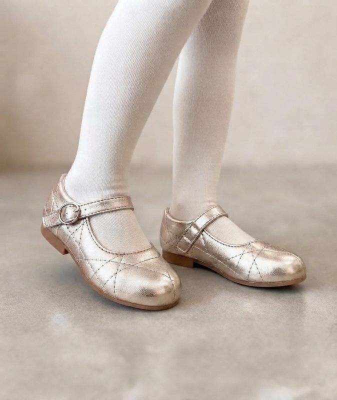 Girls Gold "PHOENIX" Mary Jane Shoes