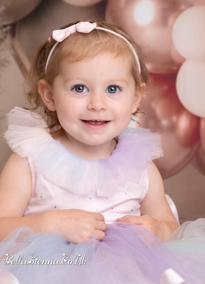 Caramelo Kids Rainbow Tulle Diamanté Party Dress - C0321147
