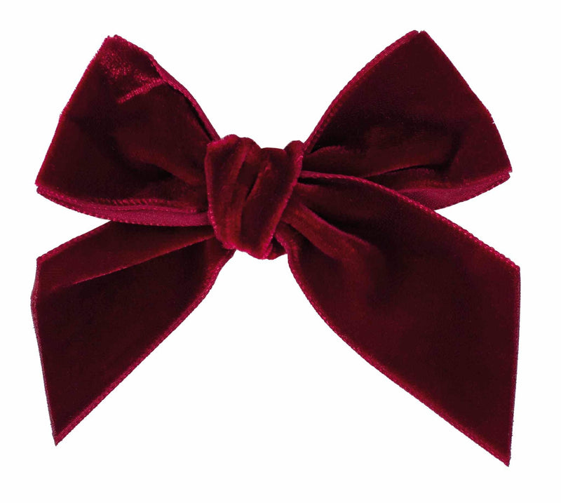 Burgundy Velvet Hair Bow - 77028