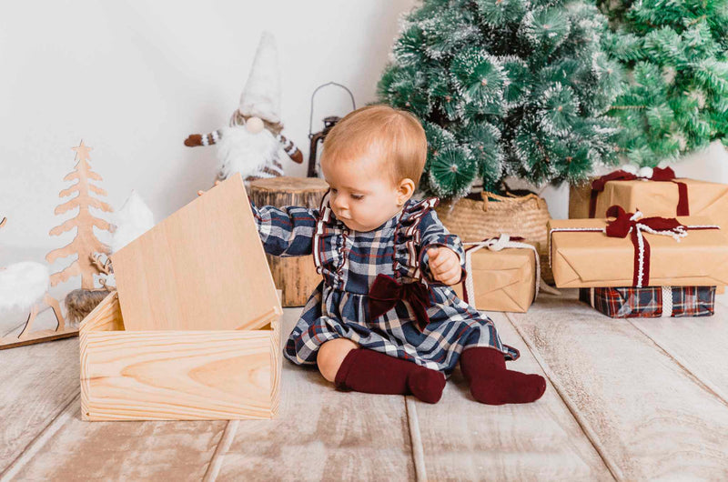 Calamaro Burgundy Check Dress - 21249