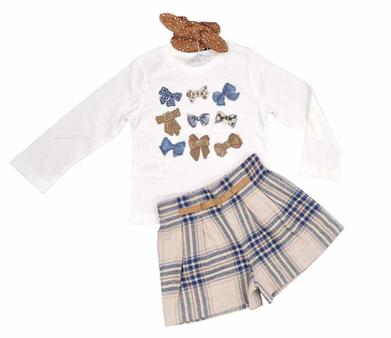 Mayoral Girls Shorts, Top & Hair Bobble Set - 4006 & 4214