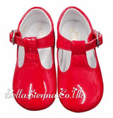 Pretty Originals Red Patent Leather Unisex T-Bar Shoes - UE07465