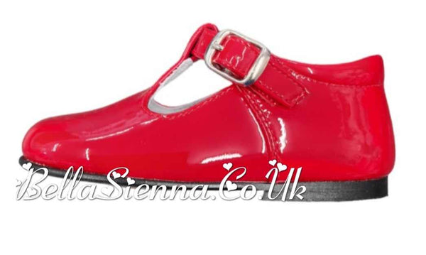 Pretty Originals Red Patent Leather Unisex T-Bar Shoes - UE07465