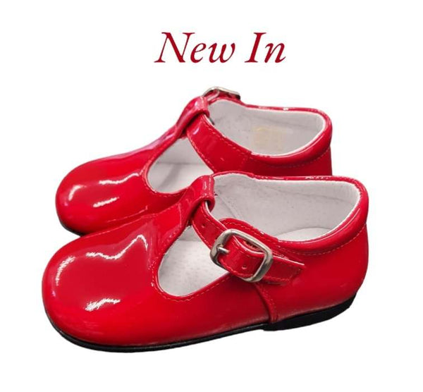 Pretty Originals Red Patent Leather Unisex T-Bar Shoes - UE07465