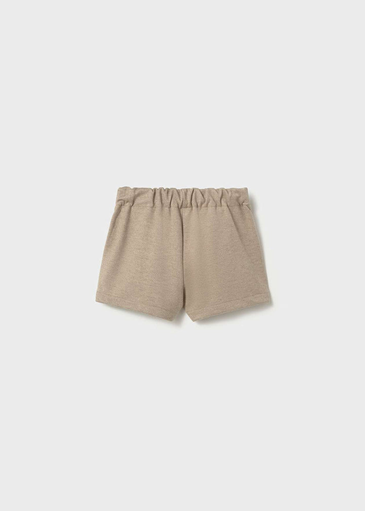 Mayoral Girls Cream & Beige Super Soft "Teddy Bear" Jumper  & Beige Twill Shorts - 2383 & 2202