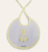 100% Cotton Unisex Lemon Embroidered Bunny Rabbit Bib