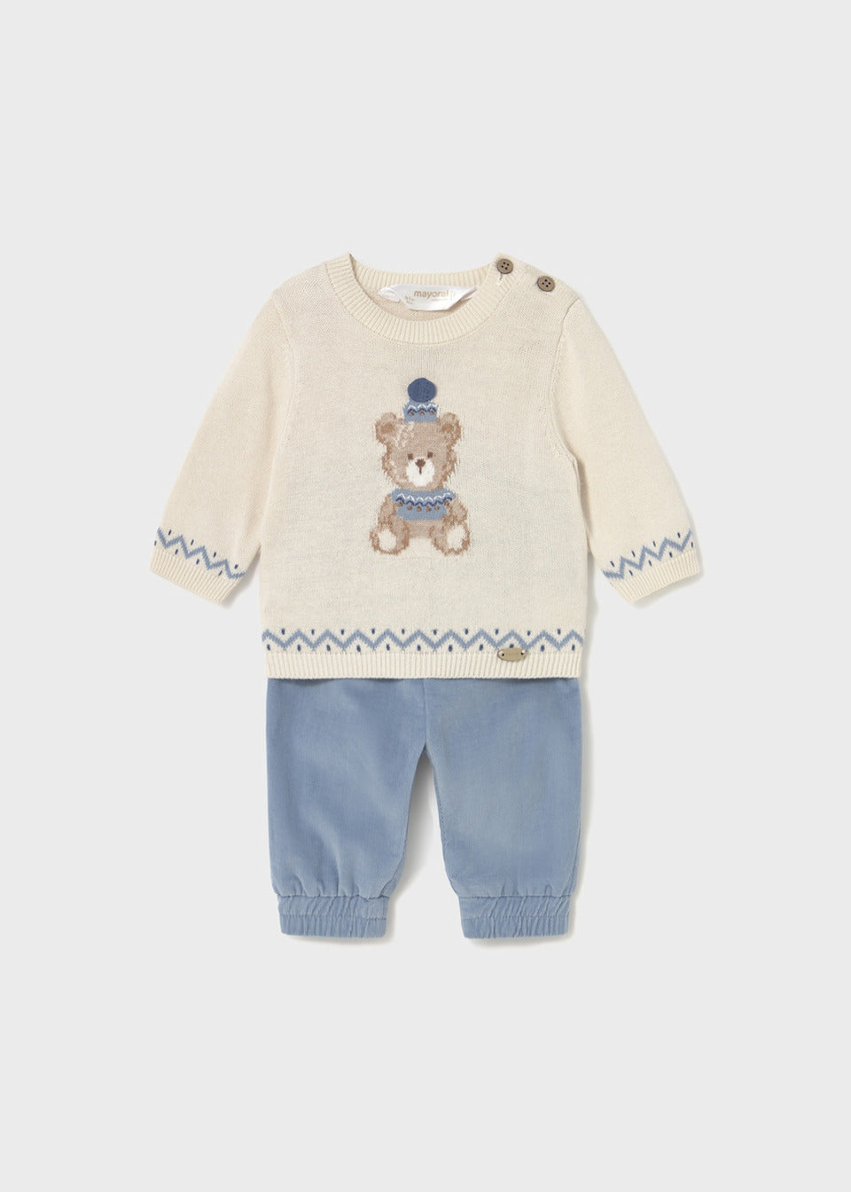 Mayoral Baby Boys Two Piece Teddy Bear Jumper & Trouser Set - 2580