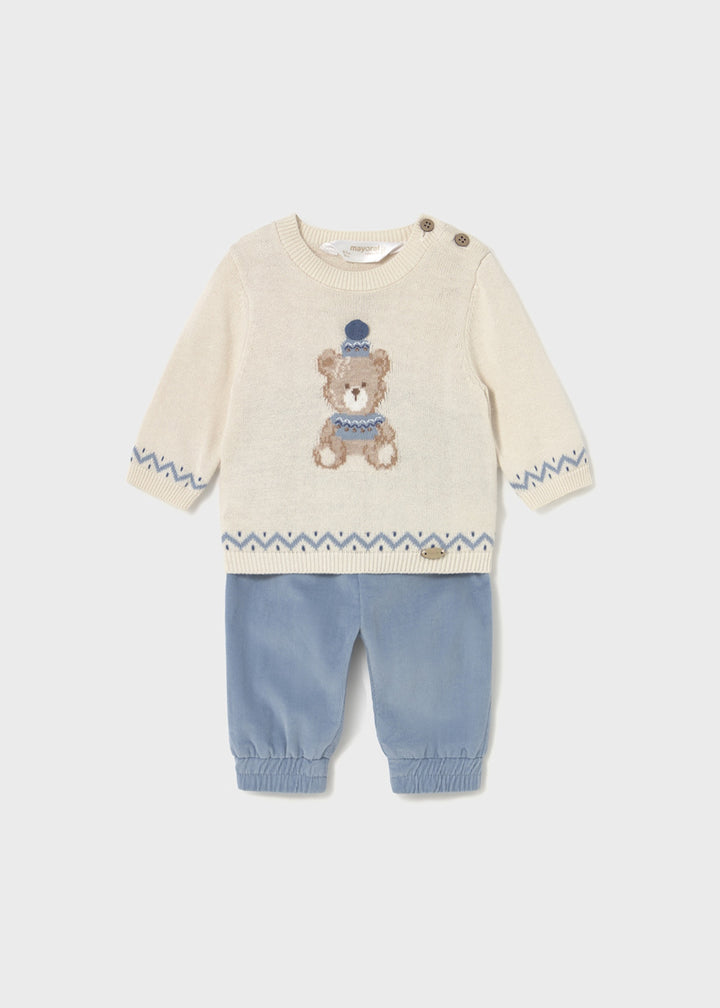 Mayoral Baby Boys Two Piece Teddy Bear Jumper & Trouser Set - 2580