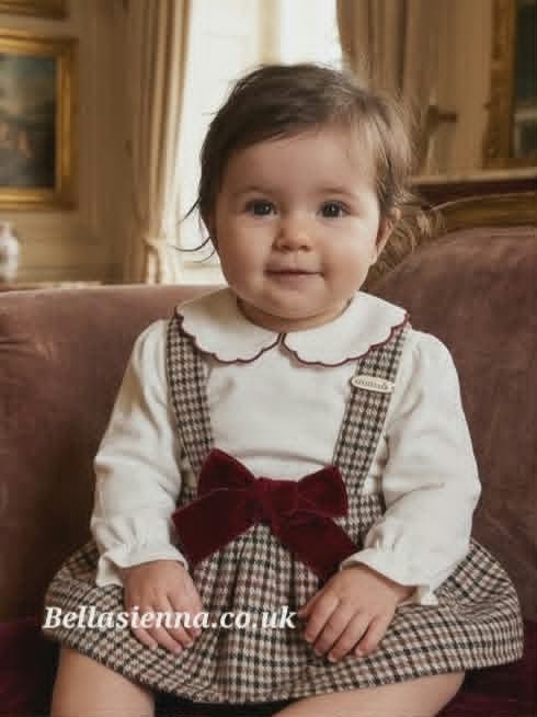 Deolinda Girls Houndstooth Bloomers & Blouse Set -DBI26610