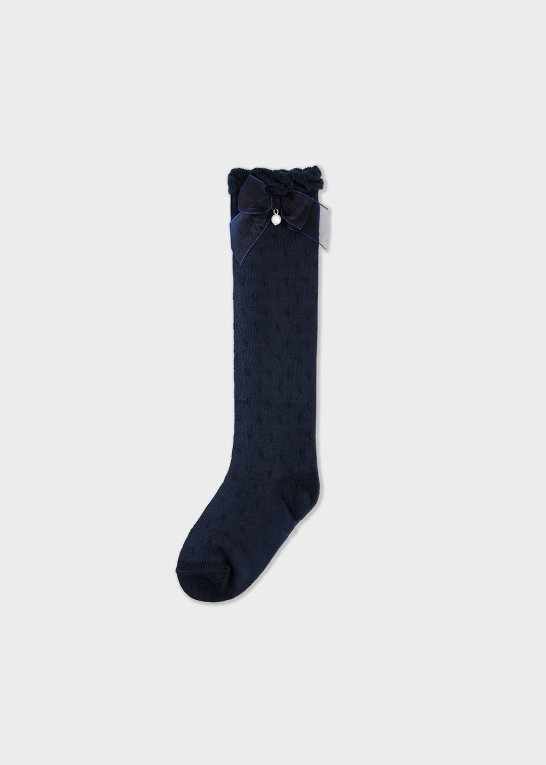 Knee High Bow Socks - 75- Navy - 10290 - Marino