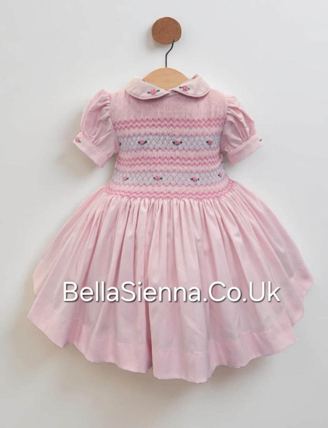 Luxury "Bella Sienna Exclusive" Pink Front & Back Smocked Dress With Built In Underskirt & Matching Hair Band Or Clip & Pants