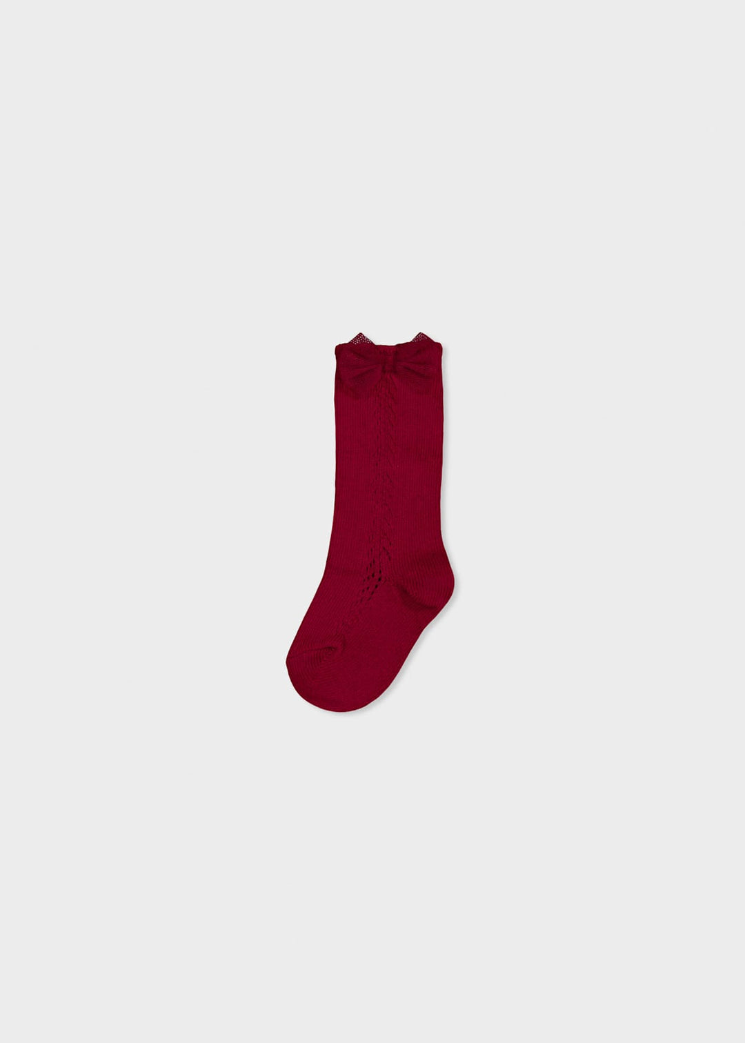 Knee High Bow Socks - 24 - Red - 10252