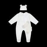 Deolinda Unisex Super Soft Velour Fluffy Teddy Bear Babygrow & Matching Hat - DBI25119