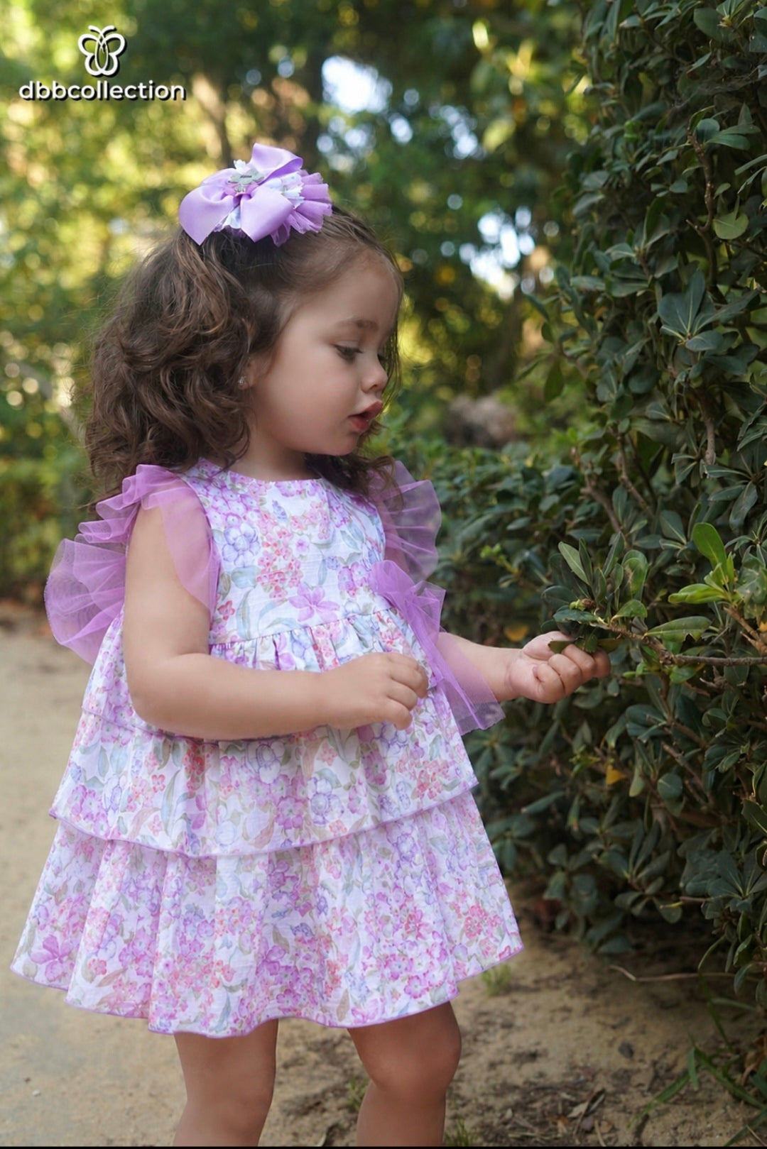 DBB Collection Baby Girls Deep Lilac Floral Dress - 22902