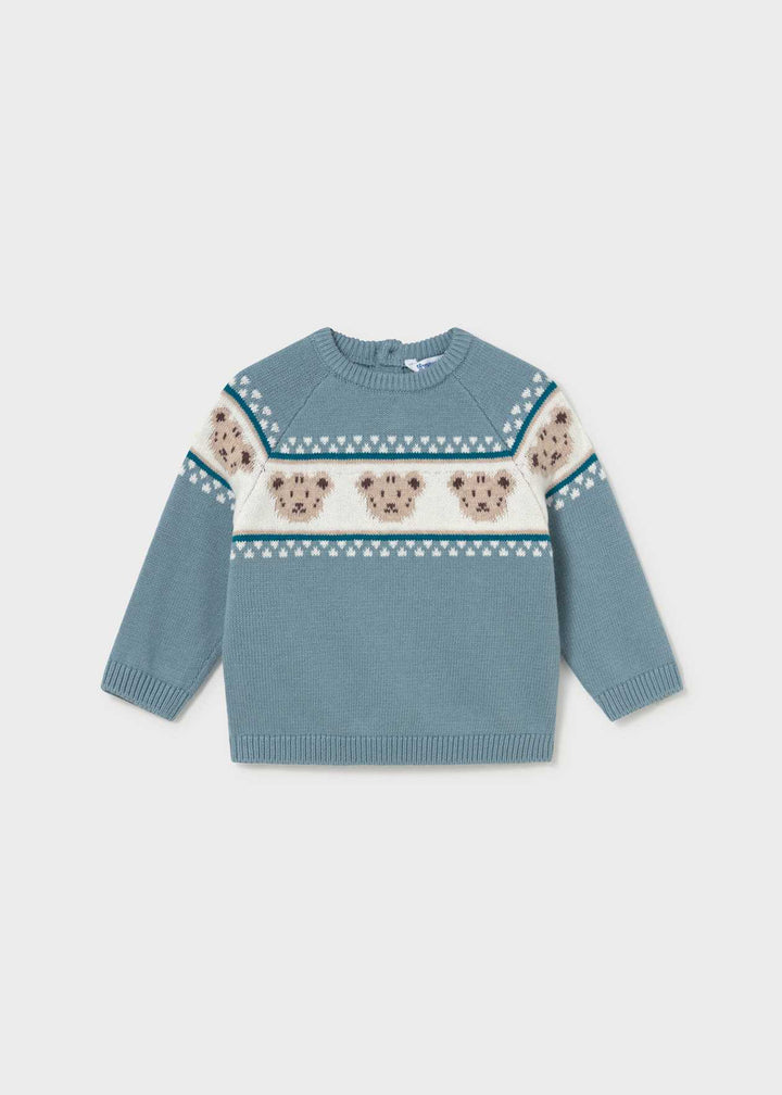 Mayoral Boys Arctic Blue Teddy Bear Jumper & Slim Fit Trousers - 2375 & 563 -42