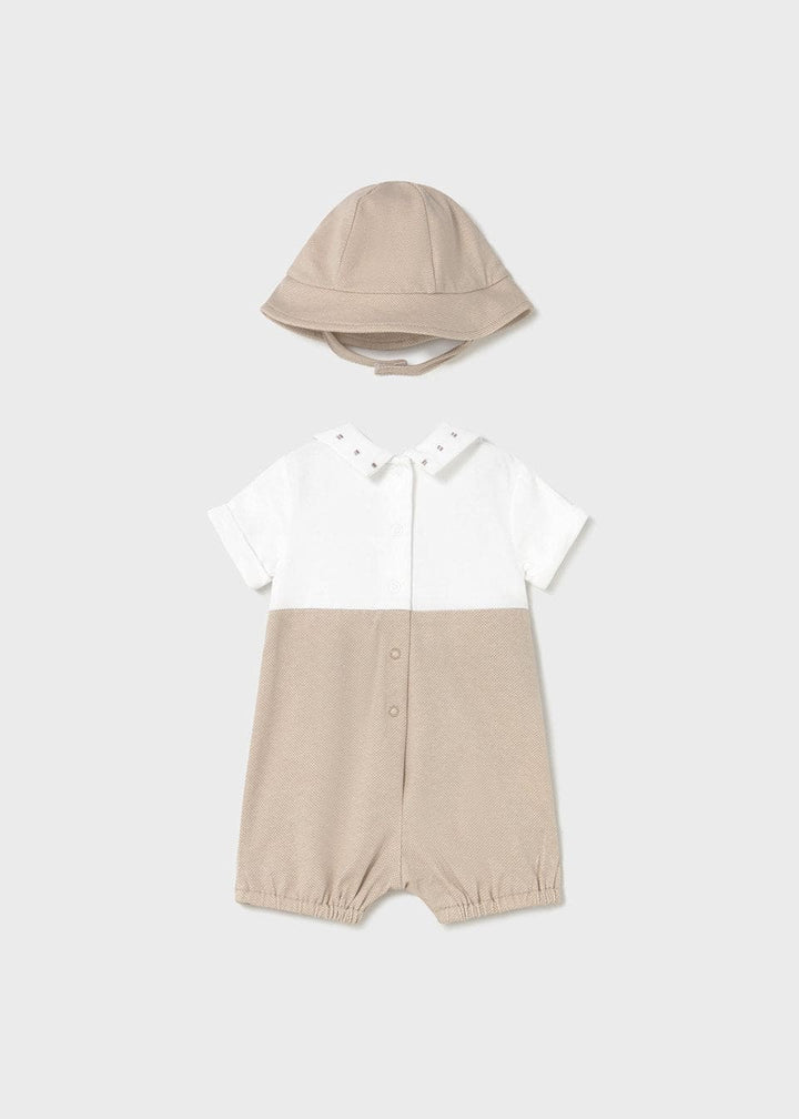 Mayoral Baby Boys Better Cotton Romper & Matching Sun Hat - 1605