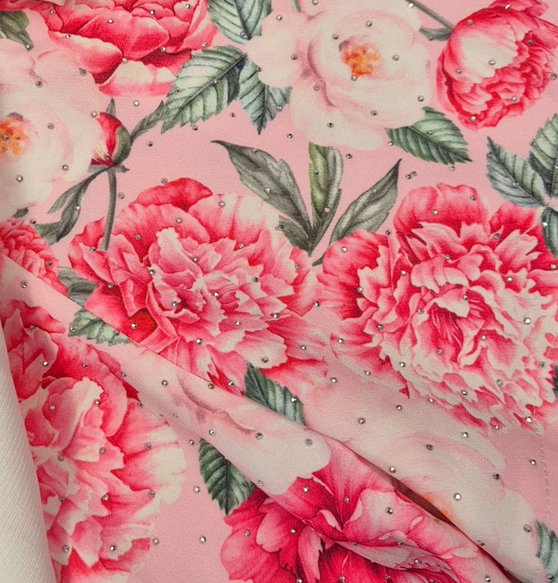 Pink Floral Girls Shorts Set With Sparkly Detail S403