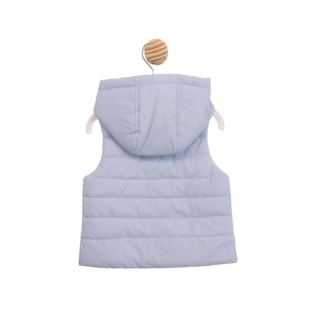 Mintini Baby Blue Padded Gilet With Logo - MB6853