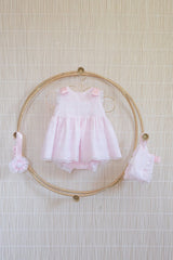 Dolce Petit Girls Pink Lace Dress, Pants & Bonnet Set - 2009 VBG