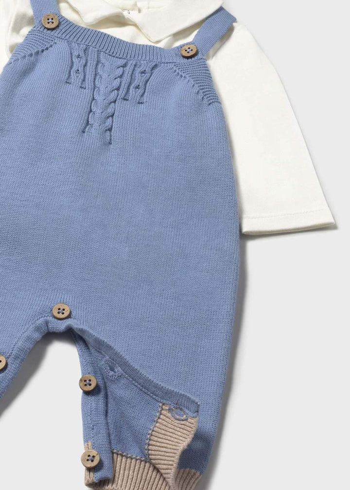 Mayoral Baby Boys Three Piece Bunny Rabbit Knitted Dungaree Set - 2617 - Nube