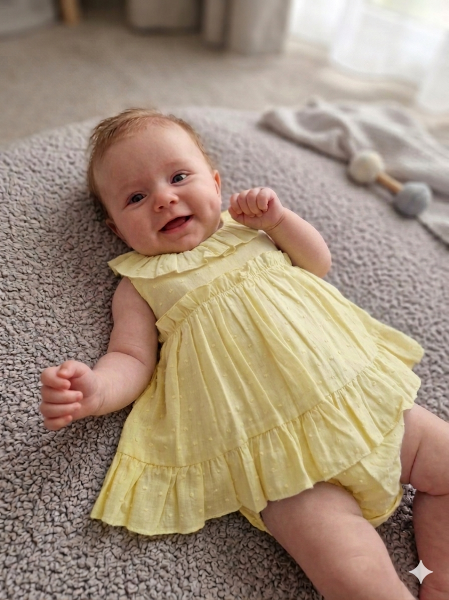 Eva Class - Lor Miral Lemon Summer Dress & Pants Set - Yellow - 21002