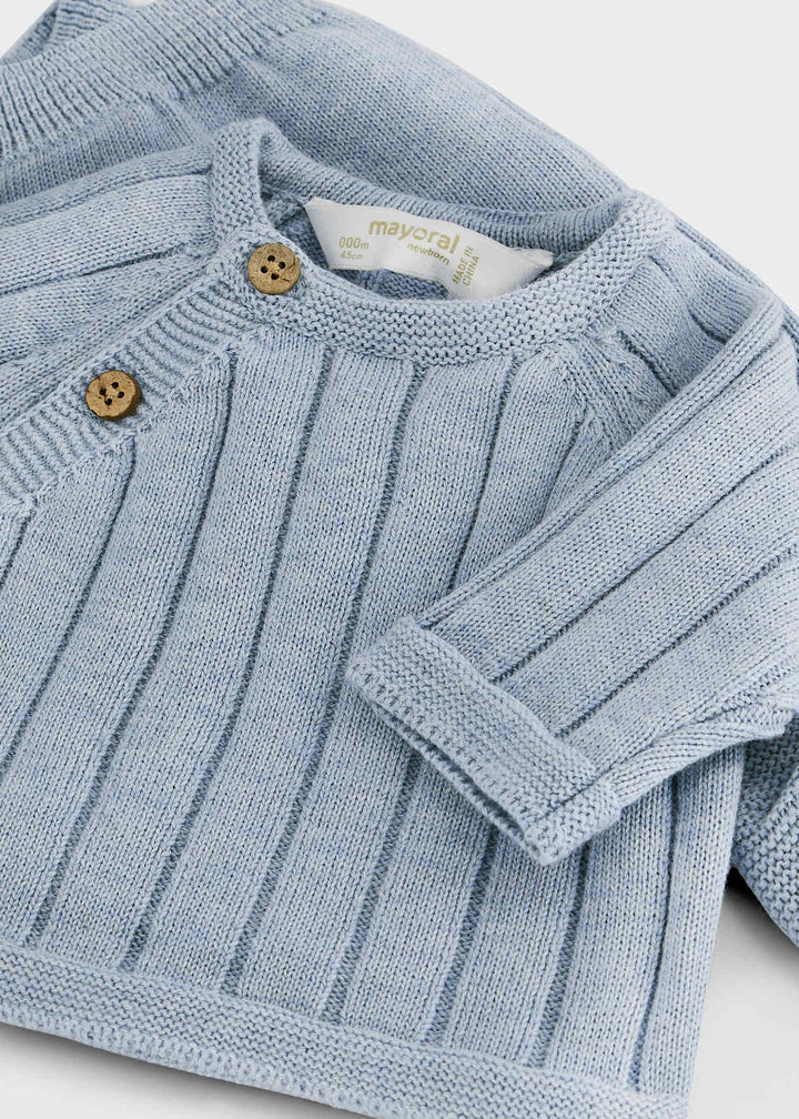 Baby Boys Three Piece Knitted Outfit - 2511 - Cielo - Blue