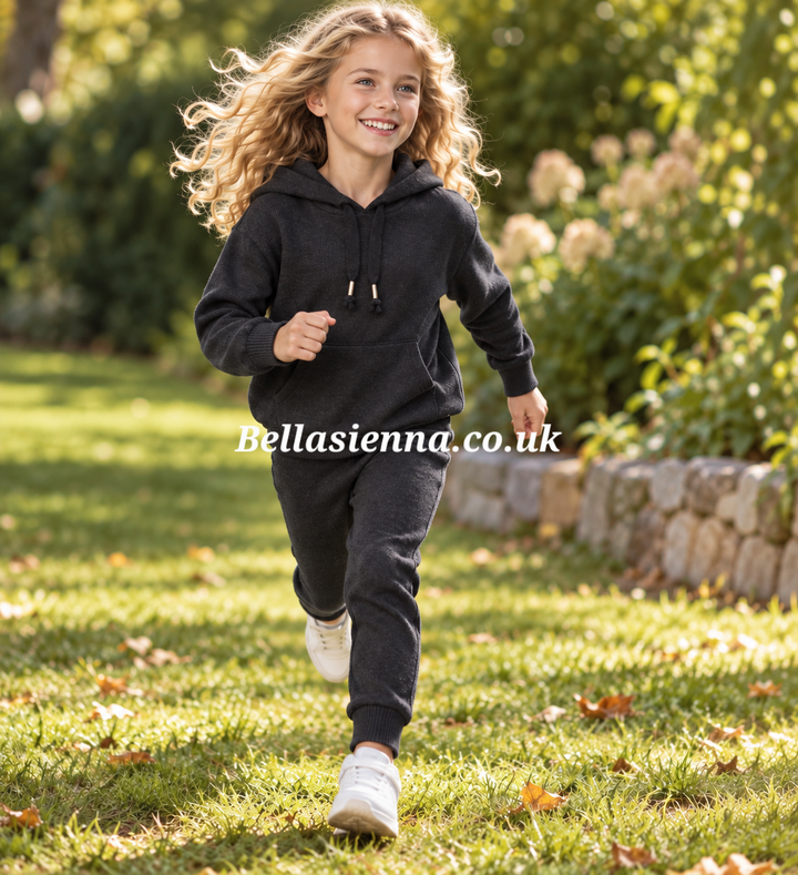 Mayoral 2 Piece Joggers & Hoodie - Charcoal grey - Sparkly, Glitter - 4837