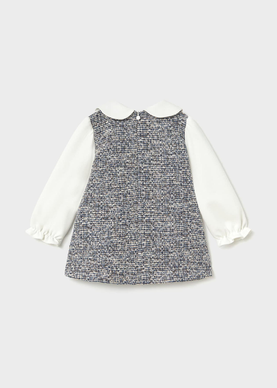 Girls Tweed Knit Combined Dress - 2948 - 30 - Navy