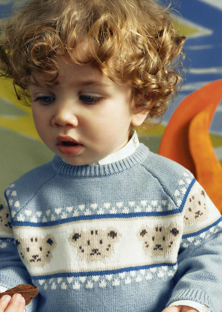 Mayoral Boys Arctic Blue Teddy Bear Jumper & Slim Fit Trousers - 2375 & 563 -42