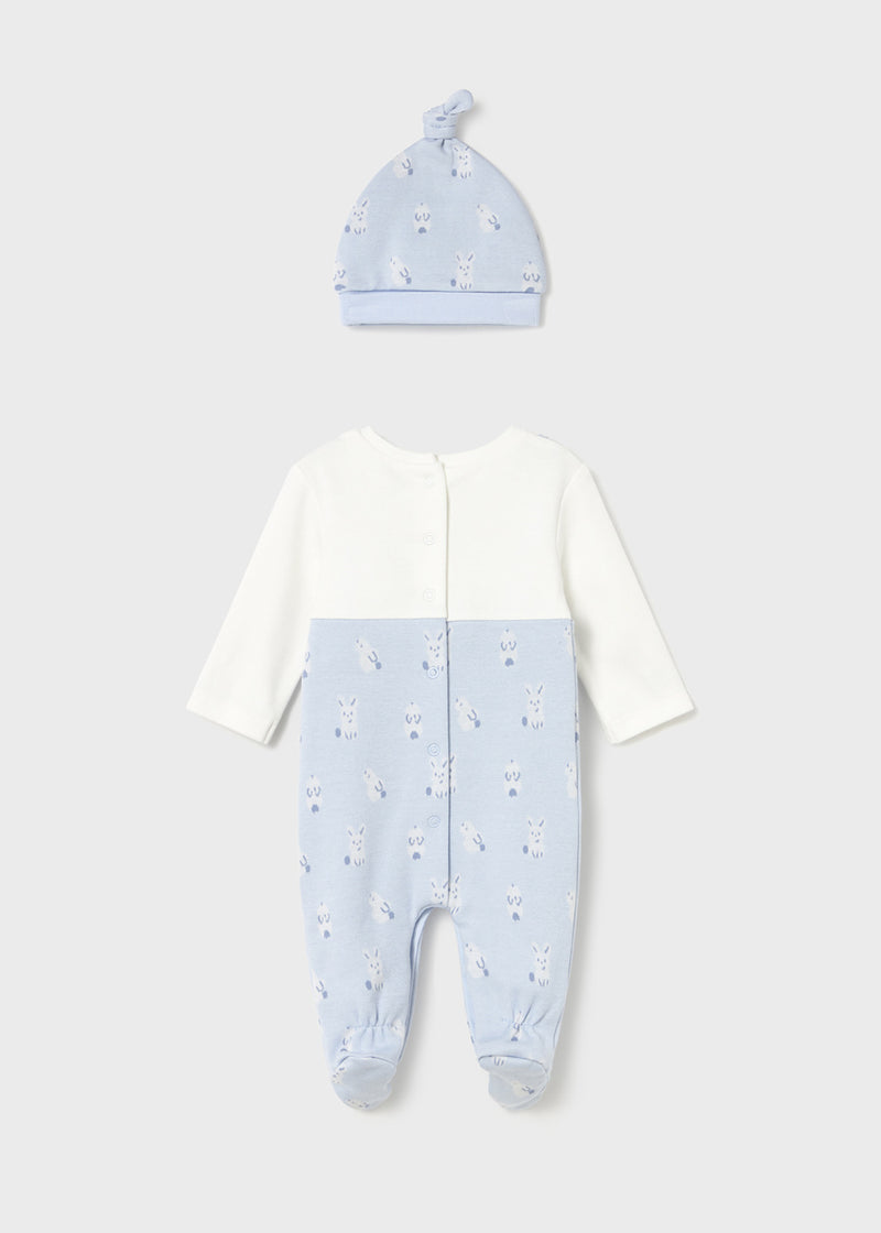 Mayoral Baby Boys All In One Bunny Rabbit Outfit With Matching Hat - Blanket Also Available - 2609