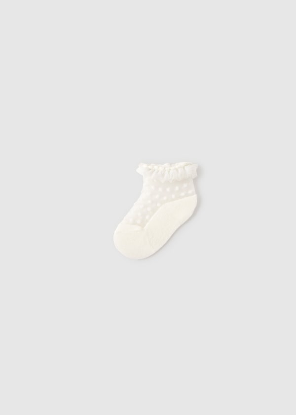 Mayoral Ivory Plumetti Frilly Socks - 9056