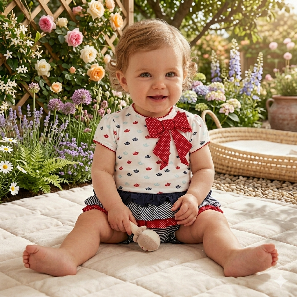 TUTTO PICCOLO "Nautical" Baby Girls Dress Set 4591