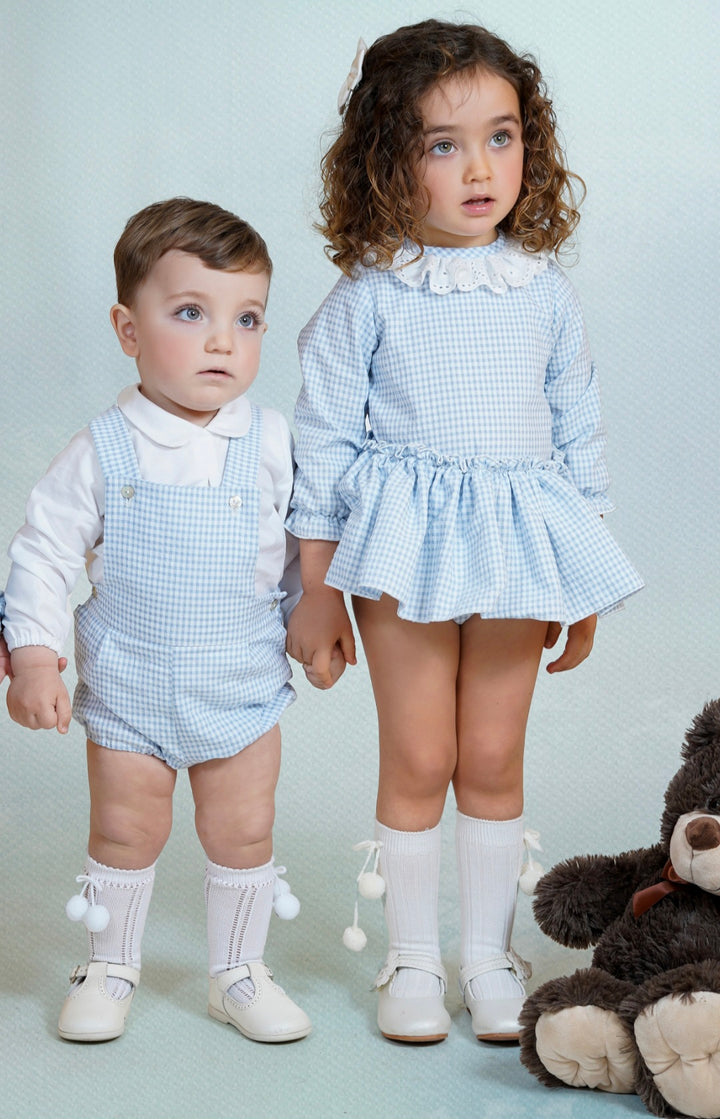 Petit Dbb Boys Two Piece Blue & White Gingham Set - 26319