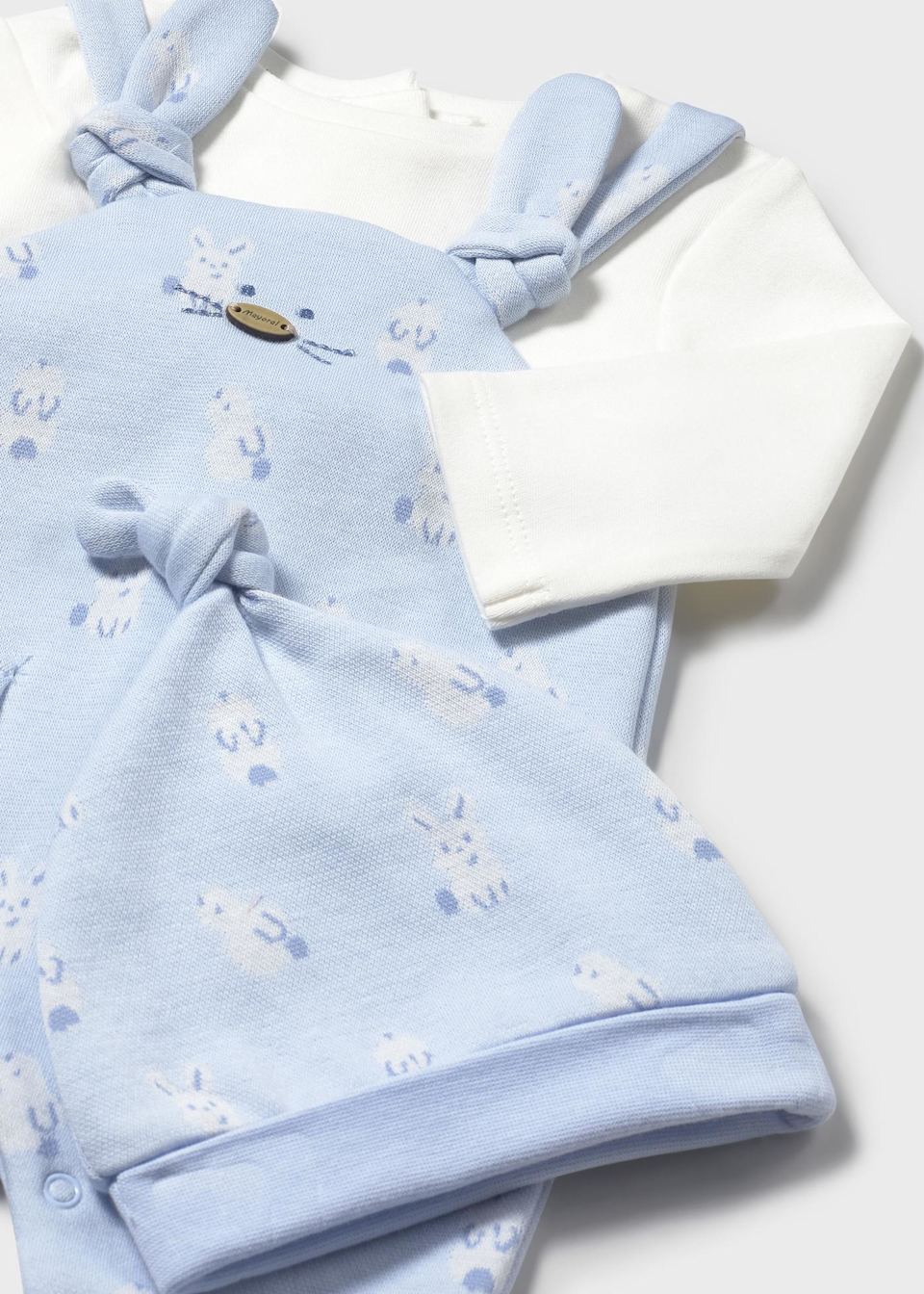Mayoral Baby Boys All In One Bunny Rabbit Outfit With Matching Hat - Blanket Also Available - 2609