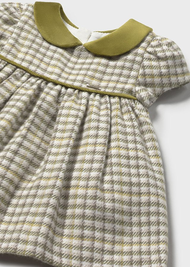Mayoral Girls Winter Green Check Dress - 2831 - Matching Boys Available
