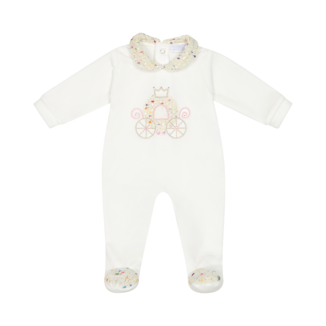 Deolinda "Cinderella" Velour Babygrow, Hat & Matching Blanket Set - CDI2609 & CDI26010