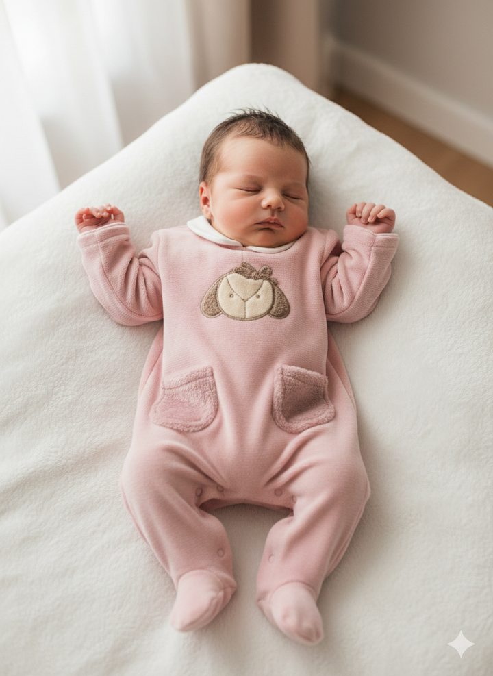 Mayoral Baby Girls Velour Babygrow, All In One, Sleepsuit - 2702