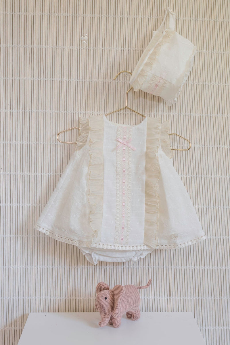 Dolce Petit Ivory/Lace Baby Girls Dress Set 2004 VGB