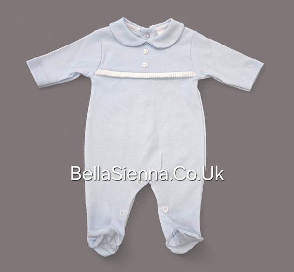 Blue Cotton All In One Babygrow - SG107C